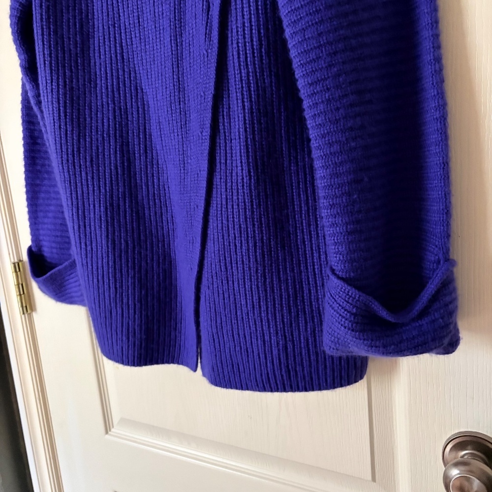 Athleta Wool, Cashmere Purple Azalea Chunky Mock Neck Cross over Sweater, Medium - Picture 3 of 11
